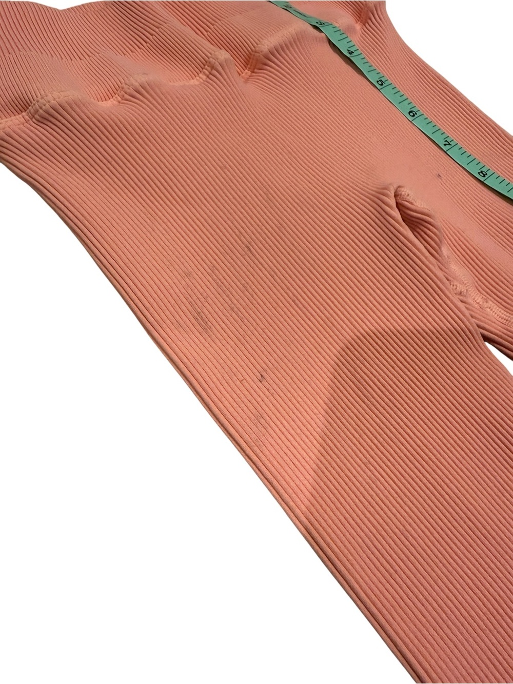 NUX Pink Coral Ribbed Leggings in Size Large - Picture 5 of 12